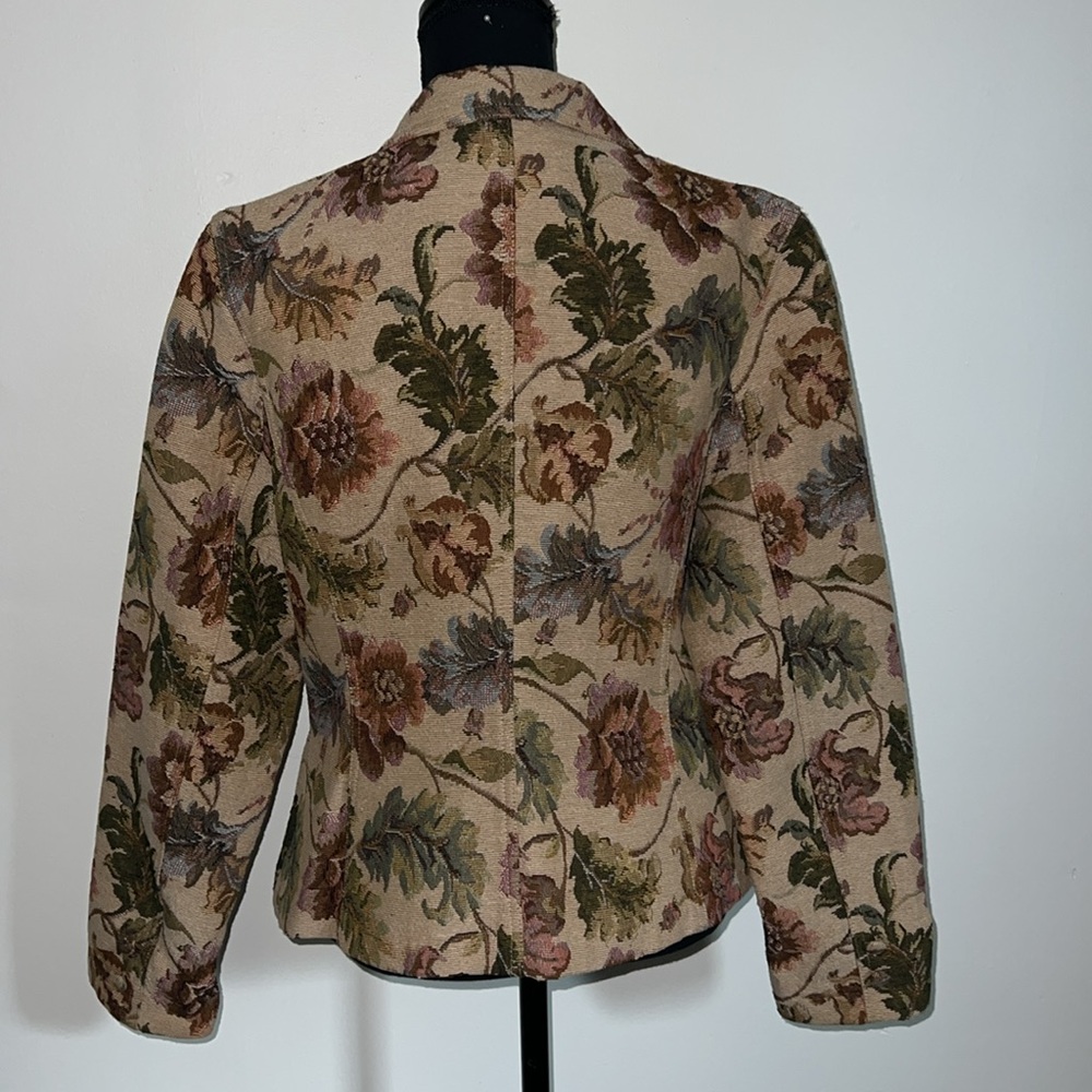 VNTG Crazy Horse by Liz Claiborne Multicolor Floral Tapestry Blazer - Picture 5 of 5